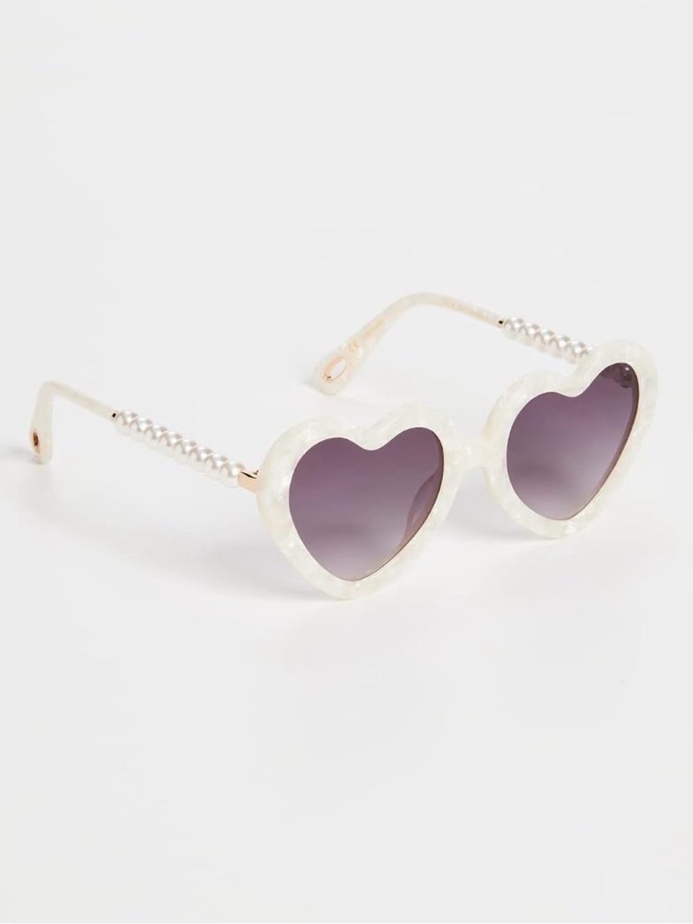 Lele Sadoughi White Pearl Sweetheart Sunglasses